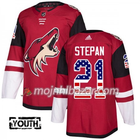 Dresovi Arizona Coyotes Derek Stepan 21 Adidas 2017-2018 Crvena USA Flag Fashion Authentic - Dječji